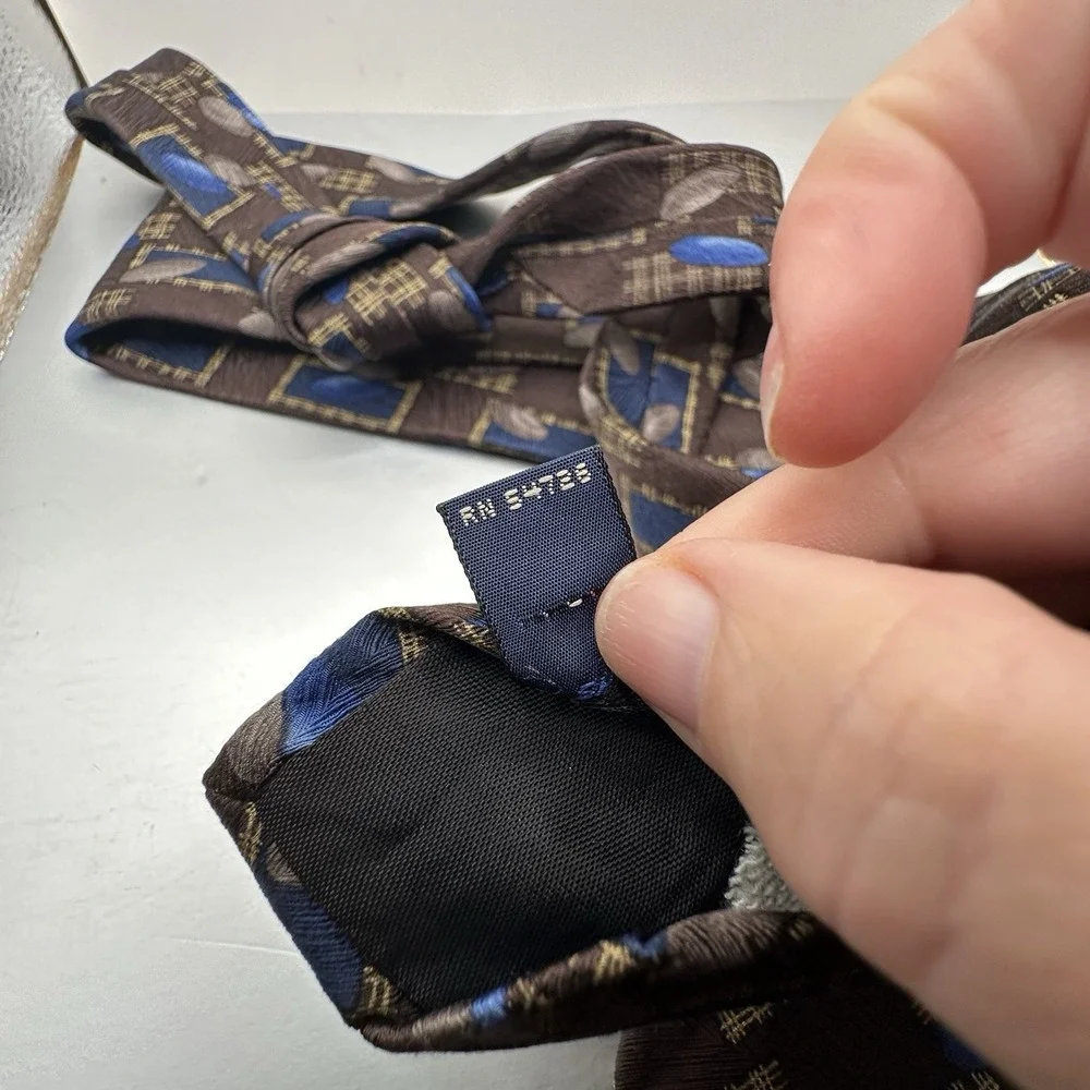 Vintage‎ Simonenti Robert Tie Geometric Pattern 100% Silk